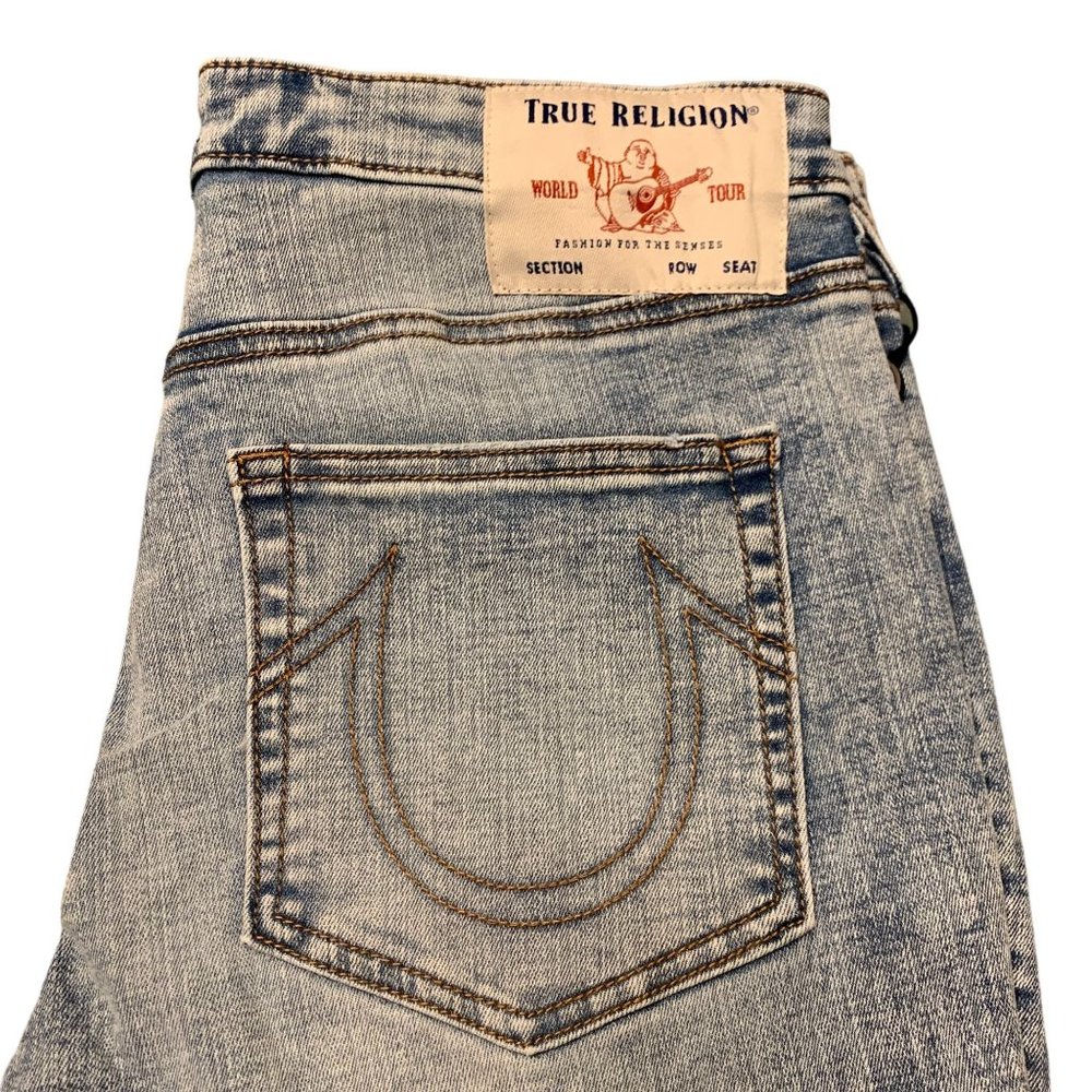 NWT True Religion Jennie Curvy 10" Rise Skinny Cut Off Hem Size 32 Jeans - Picture 13 of 16